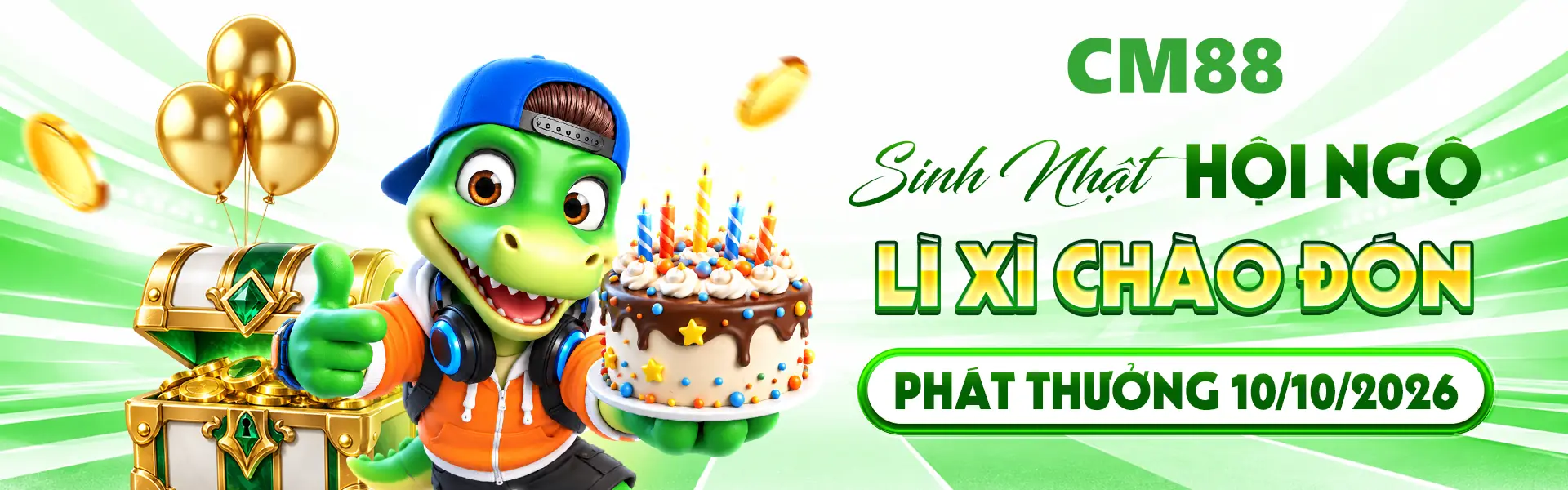 3. Sinh nhật CM88 thêm sôi động với hàng loạt quà tặng đang chờ hội viên khám phá. Nhanh tay tạo tài khoản để tham gia chương trình và đón nhận những bất ngờ.